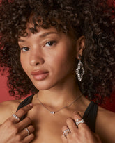 Abbie Silver Crystal Statement Earrings