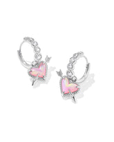 Ari Heart Arrow Silver Convertible Huggie Earrings