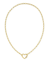 Bristol 18k Gold Vermeil Heart Pendant Necklace in White Topaz