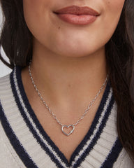 Bristol Sterling Silver Heart Pendant Necklace in White Topaz