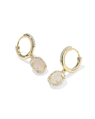Daphne Gold Crystal Frame Huggie Earrings