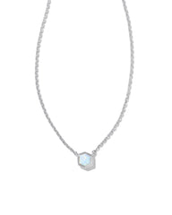 Davie Sterling Silver Pendant Necklace in White Lab Grown Opal