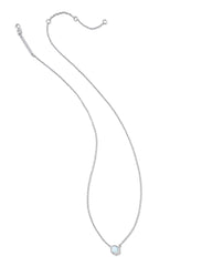 Davie Sterling Silver Pendant Necklace in White Lab Grown Opal