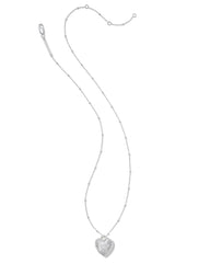 Meredith Sterling Silver Locket Necklace in White Topaz