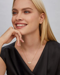 Elisa Gold Pendant Necklace in Iridescent Drusy