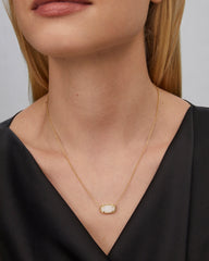 Elisa Gold Pendant Necklace in Iridescent Drusy