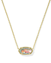 Elisa Gold Pendant Necklace in Dichroic Glass