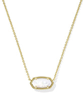 Elisa Gold Pendant Necklace in Ivory Mother-of-Pearl