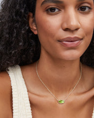 Elisa Gold Pendant Necklace in Peridot Illusion