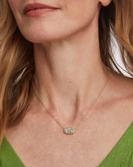 Elisa Gold Pendant Necklace in Platinum Drusy
