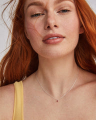 Maisie Sterling Silver Pendant Necklace in Red Garnet