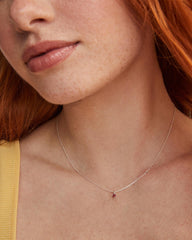 Maisie Sterling Silver Pendant Necklace in Red Garnet