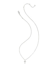Metal Sterling Silver Cross Short Pendant Necklace