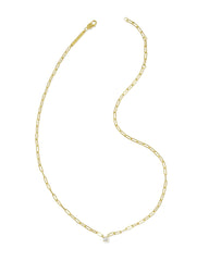 Virginia 18k Gold Vermeil Paperclip Necklace in White Topaz