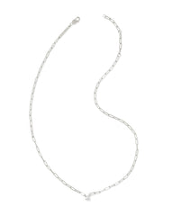 Virginia Sterling Silver Paperclip Necklace in White Topaz