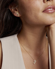 Candy Cane Gold Stud Earrings