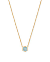 Davie 18k Gold Vermeil Pendant Necklace in Aquamarine