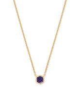 Davie 18k Gold Vermeil Pendant Necklace in Blue Iolite