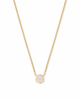 Davie 18k Gold Vermeil Pendant Necklace in Rainbow Moonstone