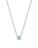 Davie Sterling Silver Pendant Necklace in Aquamarine