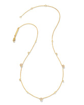 Davie 18k Gold Vermeil Trio Strand Necklace in White Sapphire