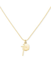 Davis Cross Charm Necklace in 18k Yellow Gold Vermeil
