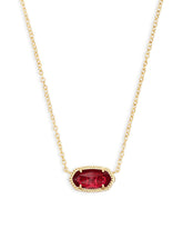 Elisa Gold Pendant Necklace in Berry Glass