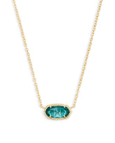 Elisa Gold Pendant Necklace in London Blue Glass