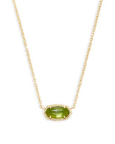 Elisa Gold Pendant Necklace in Peridot Illusion