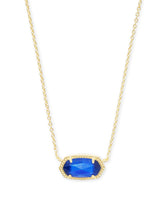 Elisa Gold Pendant Necklace in Cobalt Cat's Eye
