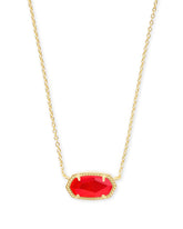 Elisa Gold Pendant Necklace in Red Illusion