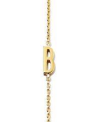 Letter B Inline Initial Necklace in 18k Gold Vermeil