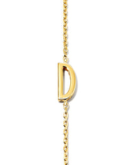 Letter D Inline Initial Necklace in 18k Gold Vermeil