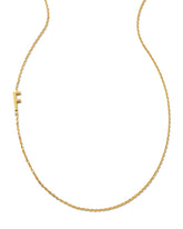 Letter F Inline Initial Necklace in 18k Gold Vermeil