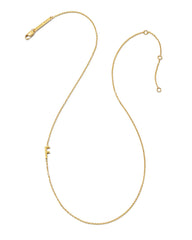 Letter F Inline Initial Necklace in 18k Gold Vermeil