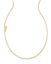 Letter V Inline Initial Necklace in 18k Gold Vermeil