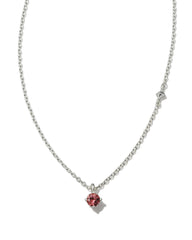 Maisie Sterling Silver Pendant Necklace in Pink Tourmaline