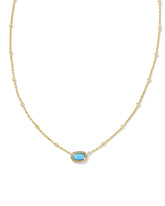 Mini Elisa Gold Satellite Short Pendant Necklace in Turquoise Magnesite