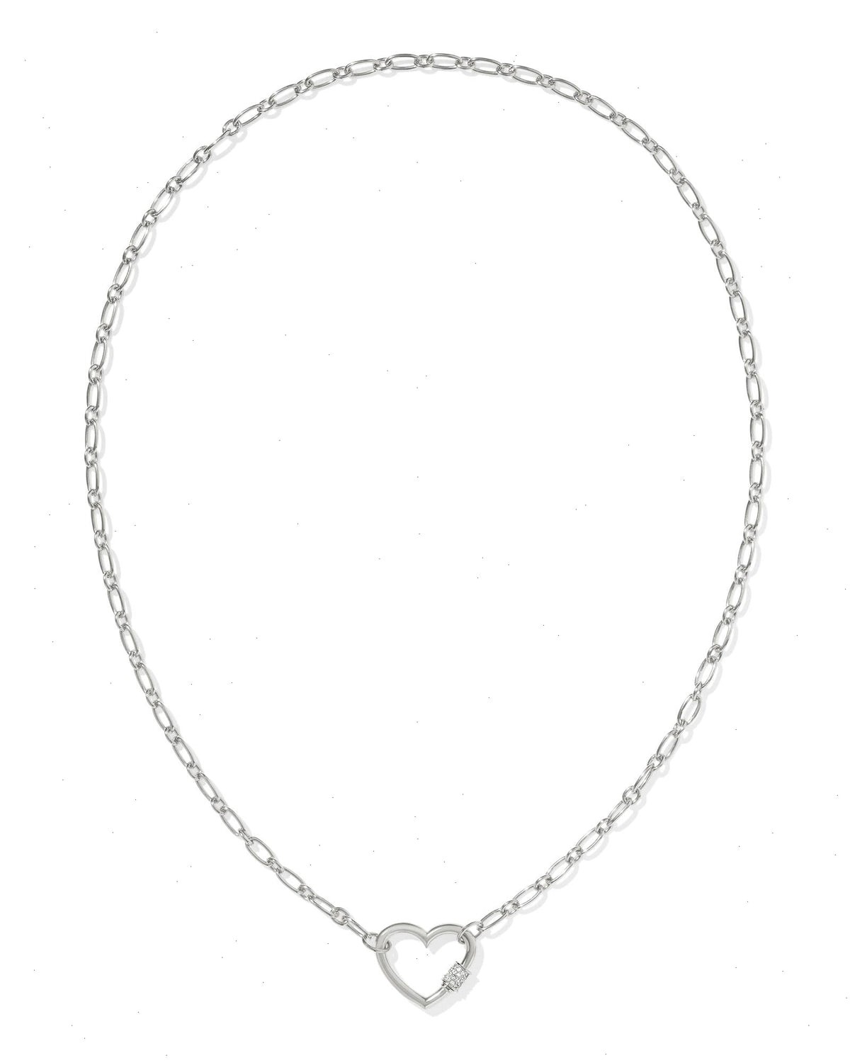 Bristol Sterling Silver Heart Pendant Necklace in White Topaz
