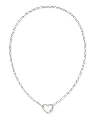 Bristol Sterling Silver Heart Pendant Necklace in White Topaz
