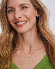 Elisa Gold Pendant Necklace in Platinum Drusy