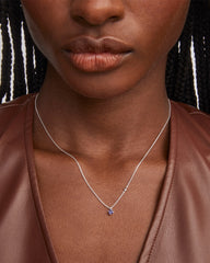 Maisie Sterling Silver Pendant Necklace in Blue Iolite