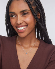 Maisie Sterling Silver Pendant Necklace in Turquoise