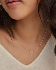 Maisie Sterling Silver Pendant Necklace in White Topaz