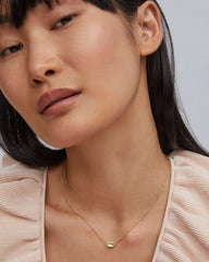 Mini Elisa Gold Satellite Short Pendant Necklace in Dichroic Glass