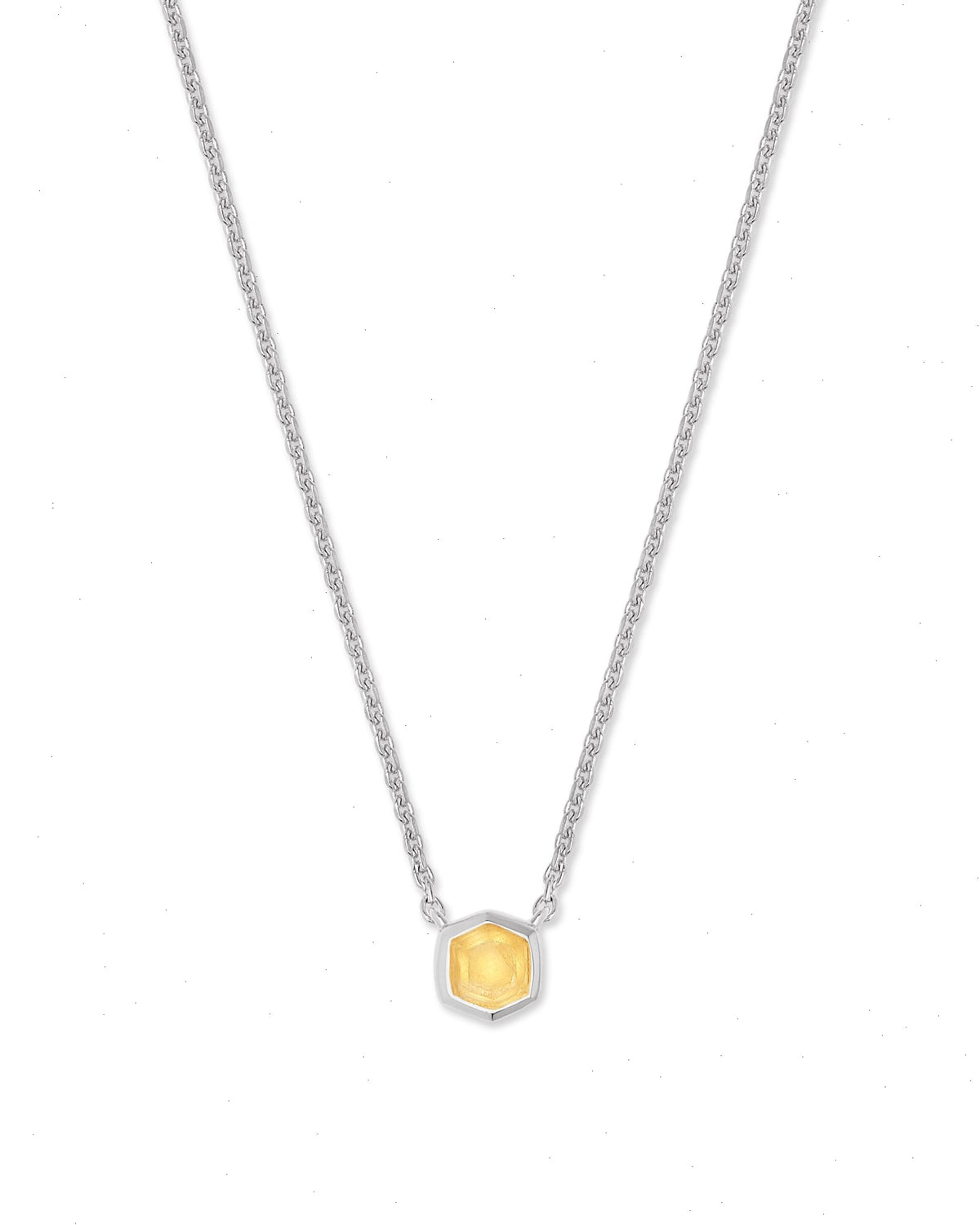 Davie Sterling Silver Pendant Necklace in Light Citrine