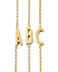Letter B Inline Initial Necklace in 18k Gold Vermeil