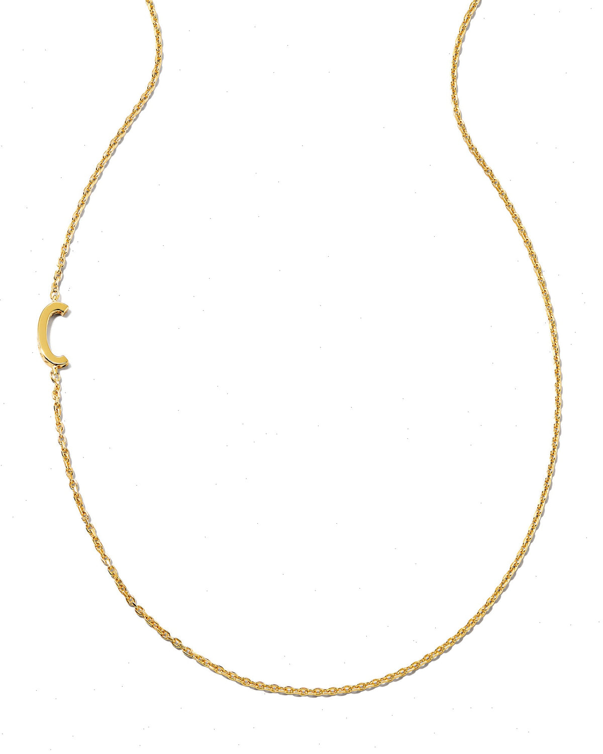 Letter C Inline Initial Necklace in 18k Gold Vermeil