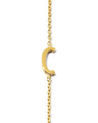 Letter C Inline Initial Necklace in 18k Gold Vermeil