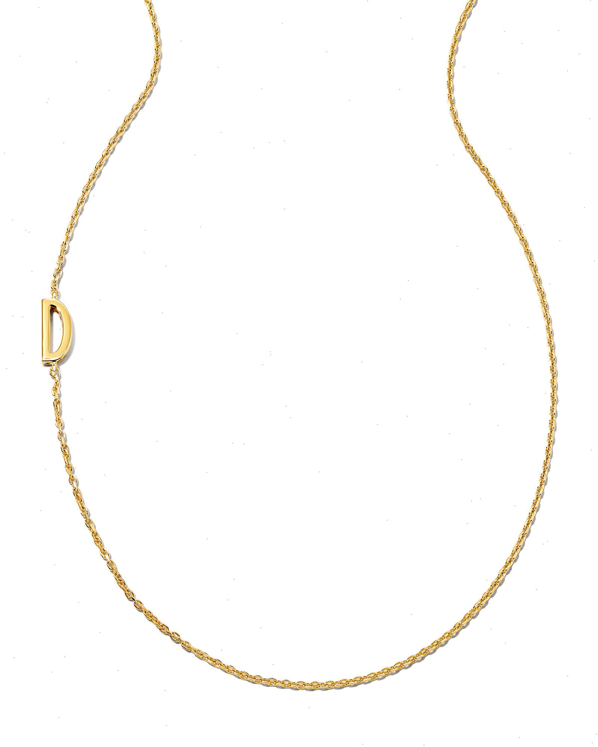 Letter D Inline Initial Necklace in 18k Gold Vermeil